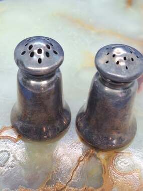 Gorham A3136 Sterling Silver Salt Pepper Shakers Vintage Miniature Pair 23g